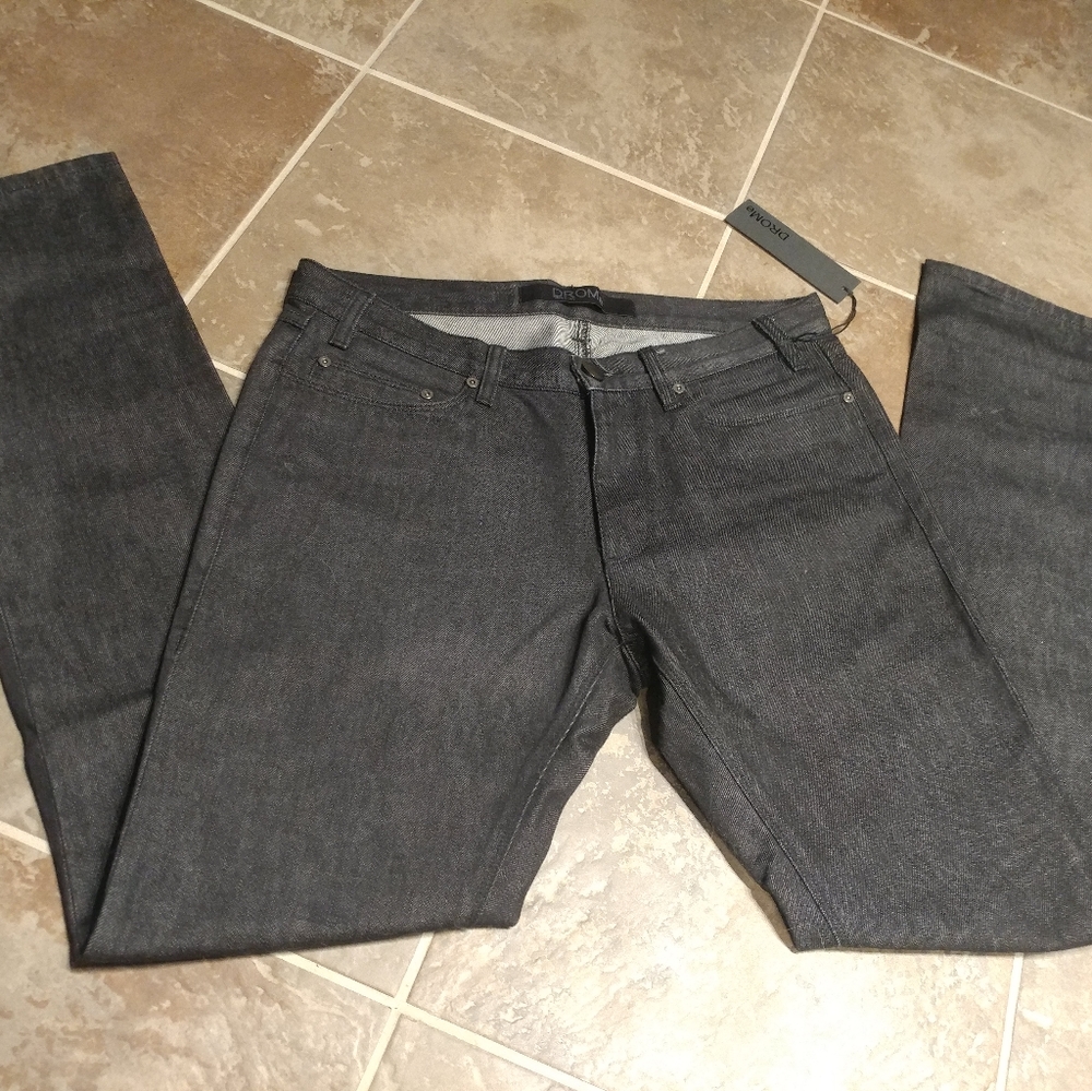 DROMe Men's Jeans Slim Fit Black Denim Sz M 32/32